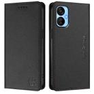 For Tecno Spark 9T / 9 Pro RC01 Dual-Folded Magnetic Suction RFID Leather Phone Case(Black) - 2