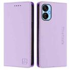 For Tecno Spark 9T / 9 Pro RC01 Dual-Folded Magnetic Suction RFID Leather Phone Case(Light Purple) - 2