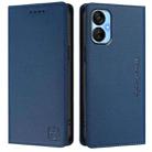 For Tecno Spark 9T / 9 Pro RC01 Dual-Folded Magnetic Suction RFID Leather Phone Case(Dark Blue) - 2