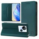 For Tecno Spark 10 5G RC01 Dual-Folded Magnetic Suction RFID Leather Phone Case(Dark Green) - 1