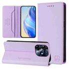 For Tecno Spark 10 Pro 5G / K17 4G RC01 Dual-Folded Magnetic Suction RFID Leather Phone Case(Light Purple) - 1