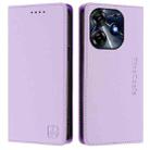 For Tecno Spark 10 Pro 5G / K17 4G RC01 Dual-Folded Magnetic Suction RFID Leather Phone Case(Light Purple) - 2