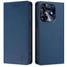 For Tecno Spark 10 Pro 5G / K17 4G RC01 Dual-Folded Magnetic Suction RFID Leather Phone Case(Dark Blue) - 2