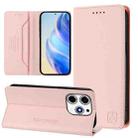 For Tecno Spark 10 Pro Magic RC01 Dual-Folded Magnetic Suction RFID Leather Phone Case(Pink) - 1