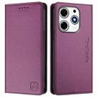 For Tecno Spark 10 Pro Magic RC01 Dual-Folded Magnetic Suction RFID Leather Phone Case(Violet) - 2