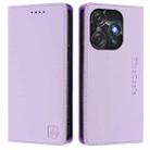 For Tecno Spark 10C / 10 4G RC01 Dual-Folded Magnetic Suction RFID Leather Phone Case(Light Purple) - 2