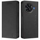 For Tecno Spark 20 Pro+ 4G RC01 Dual-Folded Magnetic Suction RFID Leather Phone Case(Black) - 2