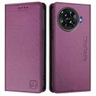 For Tecno Spark 20 Pro+ 4G RC01 Dual-Folded Magnetic Suction RFID Leather Phone Case(Violet) - 2