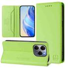 For Tecno Spark 20 Pro 5G RC01 Dual-Folded Magnetic Suction RFID Leather Phone Case(Grass Green) - 1