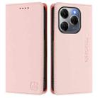 For Tecno Spark 20 Pro 5G RC01 Dual-Folded Magnetic Suction RFID Leather Phone Case(Pink) - 2