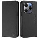 For Tecno Spark 20 Pro 5G RC01 Dual-Folded Magnetic Suction RFID Leather Phone Case(Black) - 2