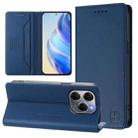 For Tecno Spark 20 Pro 5G RC01 Dual-Folded Magnetic Suction RFID Leather Phone Case(Dark Blue) - 1