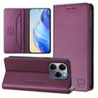 For Tecno Spark 20 Pro 5G RC01 Dual-Folded Magnetic Suction RFID Leather Phone Case(Violet) - 1