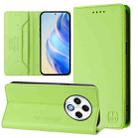 For Tecno Spark 30 4G RC01 Dual-Folded Magnetic Suction RFID Leather Phone Case(Grass Green) - 1