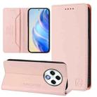 For Tecno Spark 30 4G RC01 Dual-Folded Magnetic Suction RFID Leather Phone Case(Pink) - 1