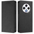 For Tecno Spark 30 4G RC01 Dual-Folded Magnetic Suction RFID Leather Phone Case(Black) - 2