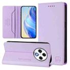 For Tecno Spark 30 4G RC01 Dual-Folded Magnetic Suction RFID Leather Phone Case(Light Purple) - 1