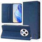 For Tecno Spark 30 4G RC01 Dual-Folded Magnetic Suction RFID Leather Phone Case(Dark Blue) - 1