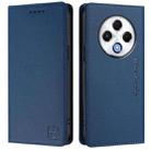 For Tecno Spark 30 4G RC01 Dual-Folded Magnetic Suction RFID Leather Phone Case(Dark Blue) - 2