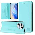 For Tecno Spark 30 Pro 4G RC01 Dual-Folded Magnetic Suction RFID Leather Phone Case(Mint Green) - 1