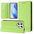 For Tecno Spark 30 Pro 4G RC01 Dual-Folded Magnetic Suction RFID Leather Phone Case(Grass Green) - 1