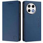 For Tecno Spark 30 Pro 4G RC01 Dual-Folded Magnetic Suction RFID Leather Phone Case(Dark Blue) - 2