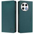 For Tecno Spark 30 Pro 4G RC01 Dual-Folded Magnetic Suction RFID Leather Phone Case(Dark Green) - 2