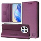 For Tecno Spark 30 Pro 4G RC01 Dual-Folded Magnetic Suction RFID Leather Phone Case(Violet) - 1