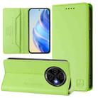 For Tecno Spark 30C RC01 Dual-Folded Magnetic Suction RFID Leather Phone Case(Grass Green) - 1