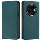 For Tecno Spark 30C RC01 Dual-Folded Magnetic Suction RFID Leather Phone Case(Dark Green) - 2