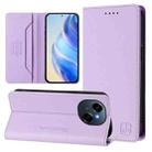 For Tecno Spark GO 1 / 2025 / Pop 9 RC01 Dual-Folded Magnetic Suction RFID Leather Phone Case(Light Purple) - 1