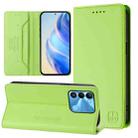 For Tecno Spark GO 2022 / 8C / 9 RC01 Dual-Folded Magnetic Suction RFID Leather Phone Case(Grass Green) - 1