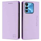 For Tecno Spark GO 2022 / 8C / 9 RC01 Dual-Folded Magnetic Suction RFID Leather Phone Case(Light Purple) - 2