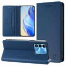 For Tecno Spark GO 2022 / 8C / 9 RC01 Dual-Folded Magnetic Suction RFID Leather Phone Case(Dark Blue) - 1