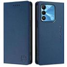 For Tecno Spark GO 2022 / 8C / 9 RC01 Dual-Folded Magnetic Suction RFID Leather Phone Case(Dark Blue) - 2