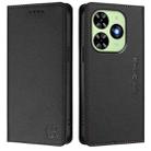 For Tecno Spark GO 2024 4G RC01 Dual-Folded Magnetic Suction RFID Leather Phone Case(Black) - 2