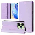 For Tecno Spark GO 2024 4G RC01 Dual-Folded Magnetic Suction RFID Leather Phone Case(Light Purple) - 1