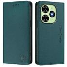 For Tecno Spark GO 2024 4G RC01 Dual-Folded Magnetic Suction RFID Leather Phone Case(Dark Green) - 2