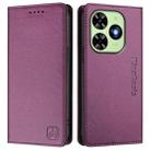 For Tecno Spark GO 2024 4G RC01 Dual-Folded Magnetic Suction RFID Leather Phone Case(Violet) - 2