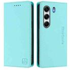 For Tecno Camon 40 Pro 4G RC01 Dual-Folded Magnetic Suction RFID Leather Phone Case(Mint Green) - 2