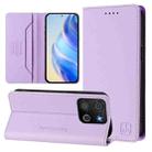 For itel A05s RC01 Dual-Folded Magnetic Suction RFID Leather Phone Case(Light Purple) - 1