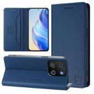 For itel A05s RC01 Dual-Folded Magnetic Suction RFID Leather Phone Case(Dark Blue) - 1