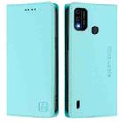 For itel A48 RC01 Dual-Folded Magnetic Suction RFID Leather Phone Case(Mint Green) - 2