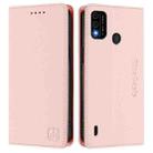 For itel A48 RC01 Dual-Folded Magnetic Suction RFID Leather Phone Case(Pink) - 2