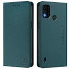 For itel A48 RC01 Dual-Folded Magnetic Suction RFID Leather Phone Case(Dark Green) - 2