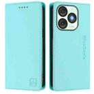 For itel A50 RC01 Dual-Folded Magnetic Suction RFID Leather Phone Case(Mint Green) - 2