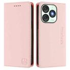 For itel A50 RC01 Dual-Folded Magnetic Suction RFID Leather Phone Case(Pink) - 2