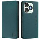 For itel A50 RC01 Dual-Folded Magnetic Suction RFID Leather Phone Case(Dark Green) - 2