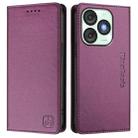 For itel A50 RC01 Dual-Folded Magnetic Suction RFID Leather Phone Case(Violet) - 2