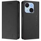 For itel A50C RC01 Dual-Folded Magnetic Suction RFID Leather Phone Case(Black) - 2